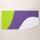 Vagues simples en vert citron vert et violet (Serviette de bain)