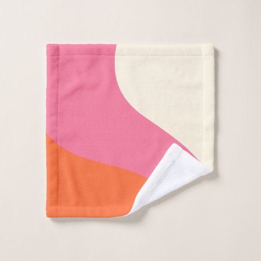 Vagues simples - rose, orange et crème (Gant de toilette)