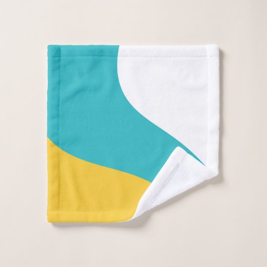 Vagues simples - Turquoise et Jaune (Gant de toilette)