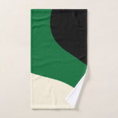 Vagues simples - vert, crème et noir (Serviette à main)