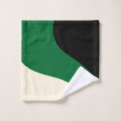 Vagues simples - vert, crème et noir (Gant de toilette)