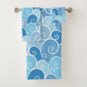 Vagues spirales bleues 