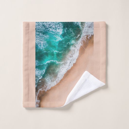 Vagues sur la plage de sable (Gant de toilette)