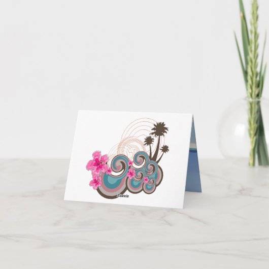 Vagues Tropicales Et Merci Mariage Hibiscus Rose (Dos)