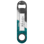 Vagues turquoises Artsy modernes de plage d'océan (Devant)