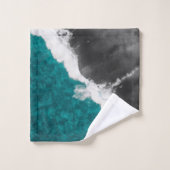 Vagues turquoises Artsy modernes de plage d'océan (Gant de toilette)