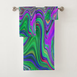 Vagues vertes et violettes de chaux Trippy de coul