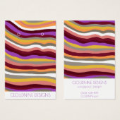 Vagues violettes portant collier bijoux carte d'af (Devant & derrière)