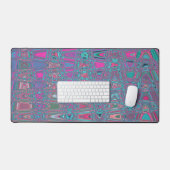 Vagues Zigzag Rétro Bleu et Magenta Abstraites et (Clavier et souris)