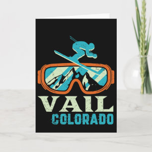 Vail Colorado Berg Vintage Retro Skiën En Sneeuw Kaart