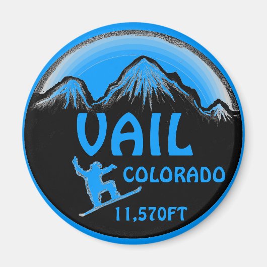 Vail Colorado blauwe snowboard kunstmagneet Magneet (Voorkant)