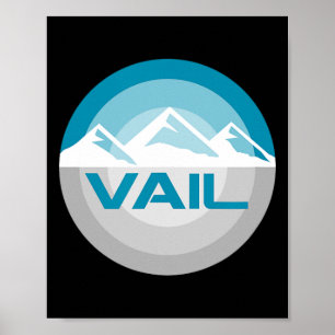 Vail Colorado Graphic Snowboarden Skiën Poster