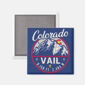 Vail Colorado Mountain Retro Sunset Souvenirs Magneet (Voorkant / Achterkant)