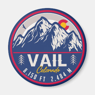 Vail Colorado Mountain Retro Sunset Souvenirs Magneet