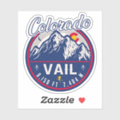 Vail Colorado Mountain Retro Sunset Souvenirs Sticker (Vel)