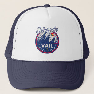 Vail Colorado Mountain Retro Sunset Souvenirs Trucker Pet