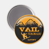 Vail Colorado orange snowboard aimant (Recto/Verso)