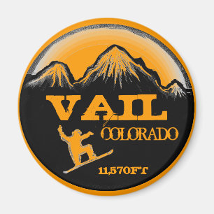 Vail Colorado oranje snowboardkunstmagneet Magneet
