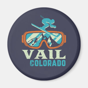 Vail Colorado Retro Skiing Snowboarding Magneet
