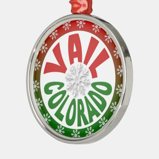 Vail Colorado rouge vert flocon ornement (Gauche)