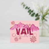 Vail Colorado roze briefkaart (Staand voorkant)