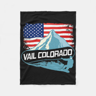 Vail Colorado Snowboarden Amerikaanse Vlag I Noord Fleece Deken