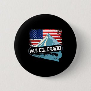 Vail Colorado Snowboarden Amerikaanse Vlag I Noord Ronde Button 5,7 Cm