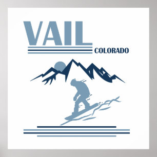 Vail Colorado snowboarden Poster