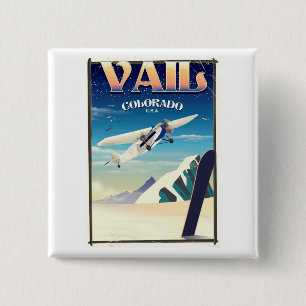 Vail Colorado vintage-poster Vierkante Button 5,1 Cm