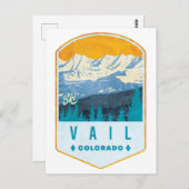 Vail Ski Badge Briefkaart (Voorkant / Achterkant)