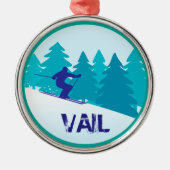 Vail Ski Circle Kerstmis Metalen Ornament (Voorkant)