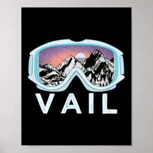 Vail Ski Snowboard Design_vail, Co Goggles Skiën Poster