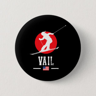 Vail Usa Skigebied Rocky Mountains Amerikaanse Ski Ronde Button 5,7 Cm