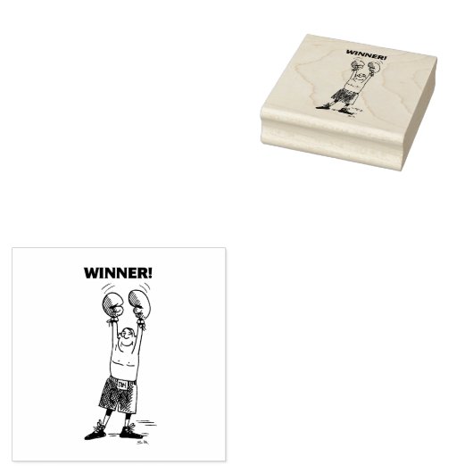 Vainqueur gros tampon caoutchouc sans poignée (Tamponné)