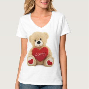 Vaishno Zacht Speelgoed Teddybeer met Rood Hart – T-shirt