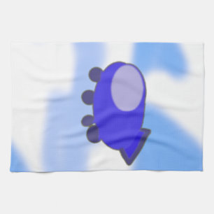 Vaisseau bleu sur les serviettes de cuisine bleu f