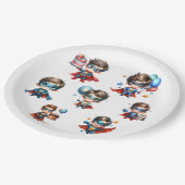 Vaisselle de fête d'anniversaire garçon assiette e (Angle)