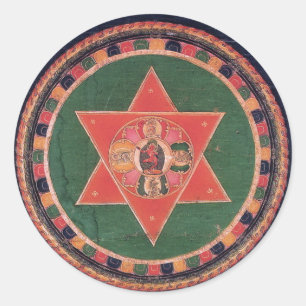 Vajravarahi Vajrayogini Tibetaans boeddhistische M Ronde Sticker