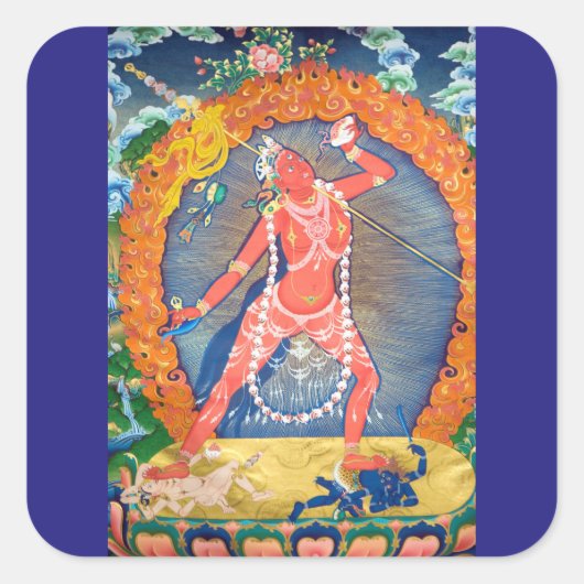 Vajrayogini Tibetaanse boeddhistische godheid Vierkante Sticker (Voorkant)