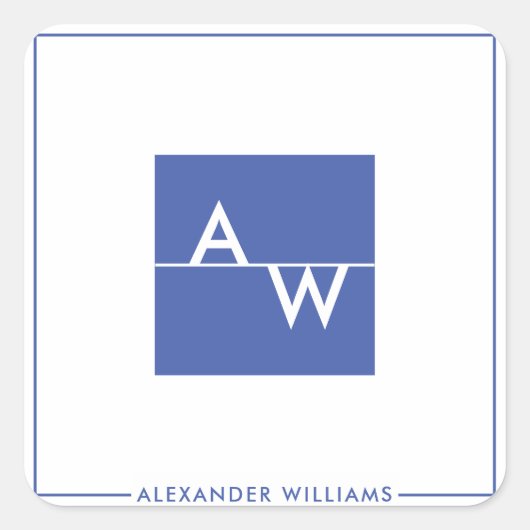 Vak Formele monogrammen Vierkante Sticker (Voorkant)