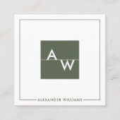 Vak Formele monogrammen Vierkante Visitekaartje (Voorkant)