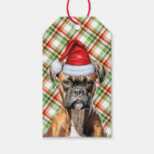 Vakanaal met een Boxer Dog Kerstmis Cadeaulabel (Voorkant)