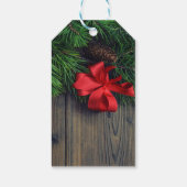 Vakaneskerstaven voor feestdagen, Rode Bow Cadeaulabel (Achterkant)