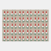 Vakaneskerstdansgnomen feestelijke leuke Wrapp Inpakpapier Vel (Voorkant 3)