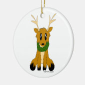 Vakaneskerstrenrendiertje met grote versiering keramisch ornament (Links)