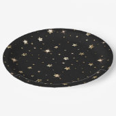 Vakanessterren voor feestdag, zwart en gouden fees papieren bordje (Gekanteld)