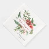 Vakankerkerfeestdag Rood Waterverf Botanische kers Servet (Hoek)