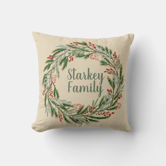 Vakantia, rode bessen, pijn en eucalyptus kussen (Voorkant)