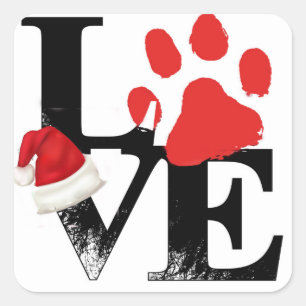 Vakantia Santapaws - Afdrukken met kerstklep Vierkante Sticker