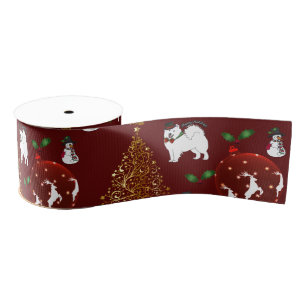 Vakantie 3 in Ribbon:  Samoyeds, rendier...   Grosgrain Lint